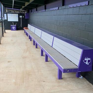 team bench, dugout bench, softball bench
